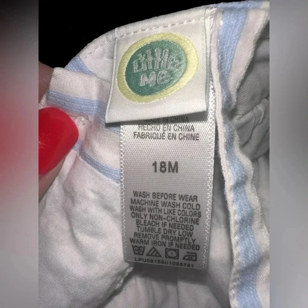 EUC Little Me 18m Blue And White Stripped dress with Diaper Cover.